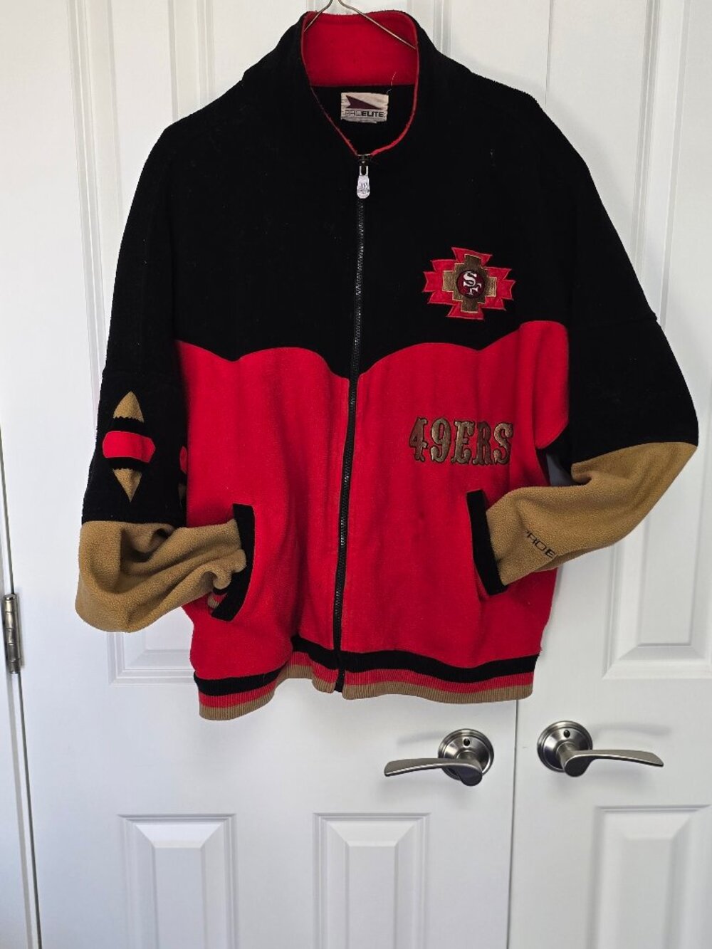 Vintage Pro Elite San Francisco 49ers Fleece Zip Jacket XL Logo 90s